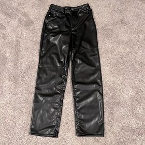 H&M Wide Fit High Waisted Leather Pant